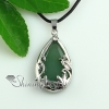 teardrop flower rhinestone amethyst rose quartz jade natural semi precious stone pendants for necklaces design E