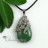 teardrop flower rose quartz glass opal jade amethyst semi precious stone rhinestone necklaces pendants design A