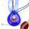 teardrop foil lampwork murano glass necklaces pendants jewelry blue