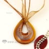 teardrop foil lampwork murano glass necklaces pendants jewelry brown