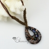 teardrop glitter foil millefiori murano lampwork glass venetian necklaces pendants design C