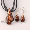 teardrop glitter venetian murano glass pendants and earrings jewelry black