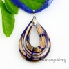teardrop glitter with lines lampwork murano italian venetian handmade glass necklaces with pendants design B