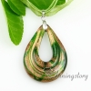teardrop glitter with lines lampwork murano italian venetian handmade glass necklaces with pendants design E
