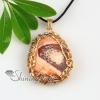 teardrop heart rose quartz agate natural semi precious stone necklaces pendants design B