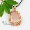 teardrop heart rose quartz agate natural semi precious stone necklaces pendants design E