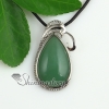 teardrop jade glass opal rose quartz natural semi precious stone pendant necklaces design A
