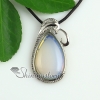 teardrop jade glass opal rose quartz natural semi precious stone pendant necklaces design C