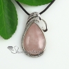 teardrop jade glass opal rose quartz natural semi precious stone pendant necklaces design D