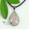 teardrop jade rose quartz amethyst agate natural semi precious stone pendant necklaces design B