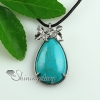 teardrop leaf jade amethyst turquoise rose quartz natural semi precious stone pendants for necklaces design B