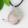 teardrop leaf semi precious stone agate rose quartz glass opal amethyst necklaces pendants jewelry design B