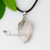 teardrop leaf semi precious stone rose quartz amethyst tiger's-eye agate necklaces pendants design A