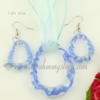 teardrop luminous venetian murano glass pendants and earrings jewelry light blue