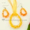 teardrop luminous venetian murano glass pendants and earrings jewelry yellow