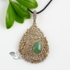 teardrop openwork tigereye rose quartz amethyst glass opal turquoise jade rhinestone necklaces pendants design A