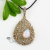 teardrop openwork tigereye rose quartz amethyst glass opal turquoise jade rhinestone necklaces pendants design B