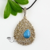 teardrop openwork tigereye rose quartz amethyst glass opal turquoise jade rhinestone necklaces pendants design F