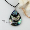 teardrop patchwork sea water rainbow abalone penguin black oyster shell mother of pearl necklaces pendants design B