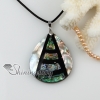 teardrop patchwork sea water rainbow abalone penguin black oyster shell mother of pearl necklaces pendants design D