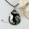 teardrop patchwork sea water rainbow abalone penguin black oyster shell mother of pearl necklaces pendants design E