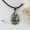 teardrop patchwork sea water rainbow abalone yellow white oyster shell mother of pearl necklaces pendants design B