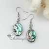 teardrop rhombus round oval olive heart oblong patchwork seawater rainbow abalone shell mother of pearl dangle earrings design D