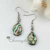 teardrop rhombus round oval olive heart oblong patchwork seawater rainbow abalone shell mother of pearl dangle earrings design A