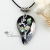 teardrop round oval patchwork sea water rainbow abalone mother of pearl necklaces pendants design B