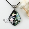 teardrop round oval patchwork sea water rainbow abalone mother of pearl necklaces pendants design C
