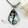teardrop round oval patchwork sea water rainbow abalone mother of pearl necklaces pendants design D
