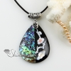 teardrop round oval patchwork sea water rainbow abalone mother of pearl necklaces pendants design G