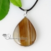 teardrop semi precious stone agate pendants leather necklaces design A