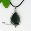 teardrop semi precious stone amethyst tiger's-eye glass opal rose quartz jade necklaces pendants design H