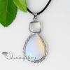 teardrop semi precious stone glass opal amethyst tiger's-eye rose quartz necklaces pendants design C