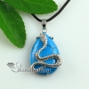 teardrop snake rose quartz turquoise natural stone glass opal natural semi precious stone pendants for necklaces design A