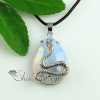 teardrop snake rose quartz turquoise natural stone glass opal natural semi precious stone pendants for necklaces design D
