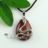 teardrop snake rose quartz turquoise natural stone glass opal natural semi precious stone pendants for necklaces design E