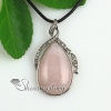 teardrop streamer jade rose quartz glass opal natural semi precious stone pendant necklaces design B