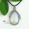teardrop streamer jade rose quartz glass opal natural semi precious stone pendant necklaces design C