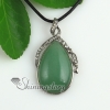 teardrop streamer jade rose quartz glass opal natural semi precious stone pendant necklaces design D