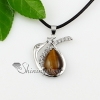 teardrop swanagate jasper turquoise tigereye glass opal semi precious stone rhinestone necklaces pendants design C