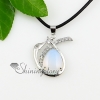 teardrop swanagate jasper turquoise tigereye glass opal semi precious stone rhinestone necklaces pendants design D