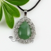 teardrop tigereye rose quartz amethyst glass opal jade agate semi precious stone rhinestone necklaces pendants design B