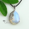 teardrop turquoise glass opal natural semi precious stone rhinestone necklaces pendants design B