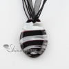 teardrop with lines lampwork glass necklaces pendants black