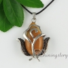 teardropagate semi precious stone openwork necklaces with pendants design B