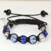 three color alternating macrame crystal beads bracelets jewelry design B