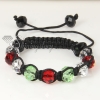 three color alternating macrame crystal beads bracelets jewelry design C
