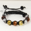 three color alternating macrame crystal beads bracelets jewelry design D